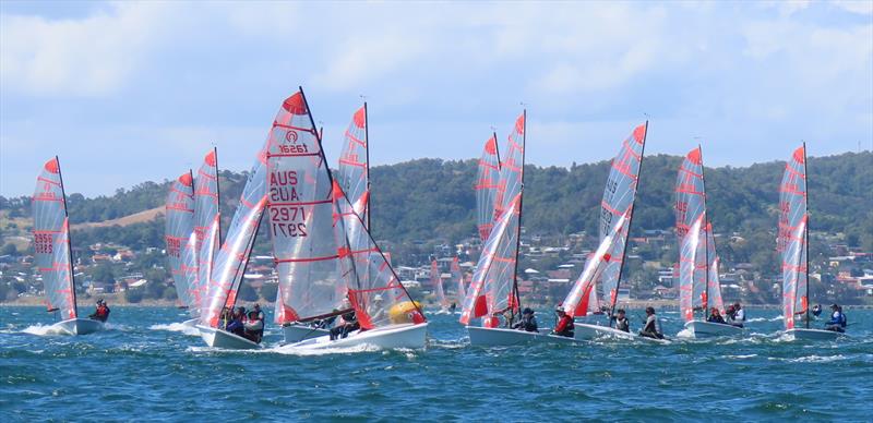 Mid fleet buoy rounding during the 48th Australian Tasar Championship at Toronto, Lake Macquarie, NSW photo copyright Michelle Havenstein taken at Toronto Amateur Sailing Club and featuring the Tasar class