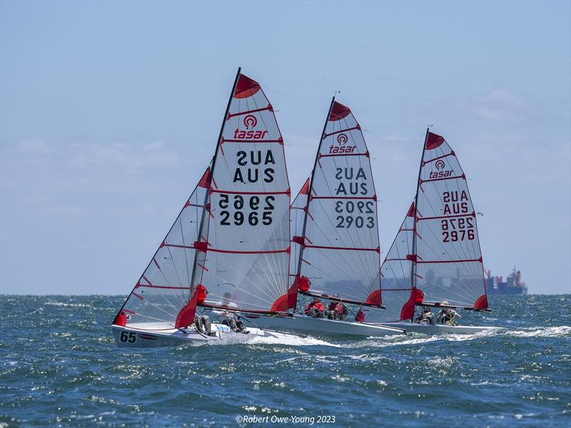 49th Australian Tasar Championship: AUS 2976 Harrison and Zara sailing flat and fast photo copyright Robert Owe-Young taken at Sandringham Yacht Club and featuring the Tasar class