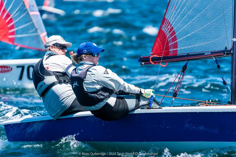 2024 Tasar World Championships at Sandringham Yacht Club: New Tasar world champions Jonathan Mckee and Libby Johnson Mckee photo copyright Beau Outteridge taken at Sandringham Yacht Club and featuring the Tasar class