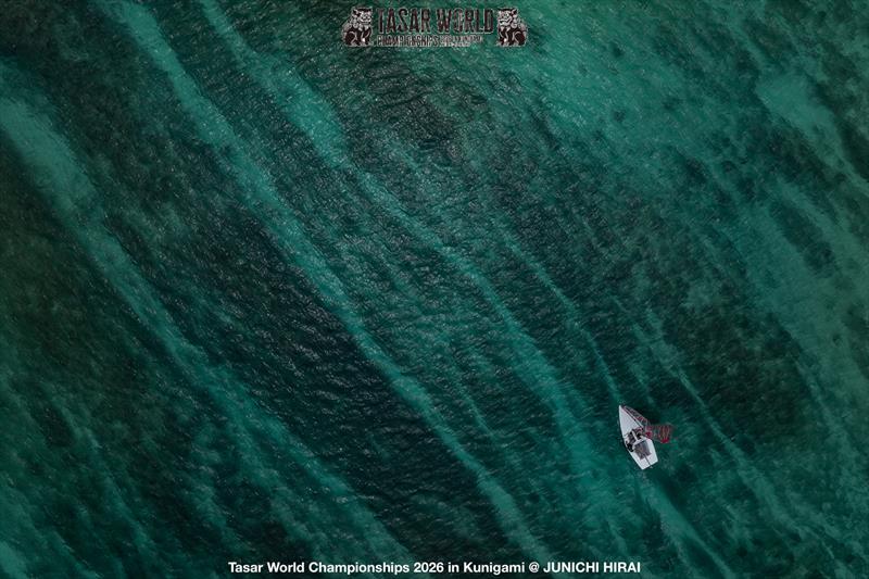 Competitors navigate over the reef to the race course during the Tasar World Championships in Japan - photo © Junichi Hirai