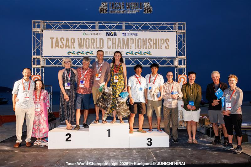 Podium at the Tasar World Championships in Japan - photo © Junichi Hirai