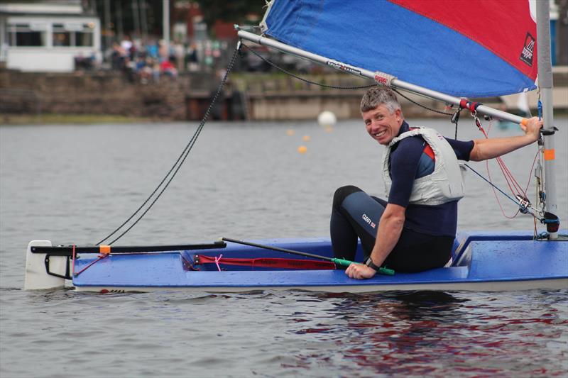 Hollingworth Lake Junior Regatta Week - Stuart Bithell... perhaps a little big for the boat - photo © Rhiann Bramwell