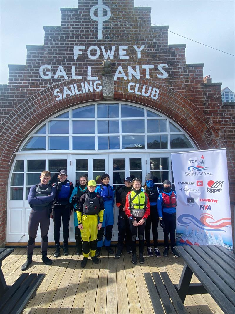 Local sailors during the Southwest Topper Traveller at Fowey photo copyright Issy Smith taken at Fowey Gallants Sailing Club and featuring the Topper class