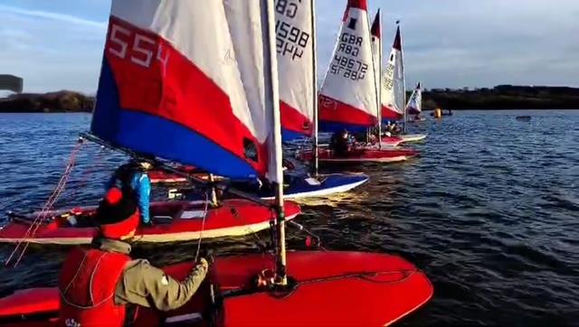 Start Line Control during the ITCA (GBR) Invitational Topper Coaching at Carsington Sailing Club photo copyright Max Todd taken at Carsington Sailing Club and featuring the Topper class