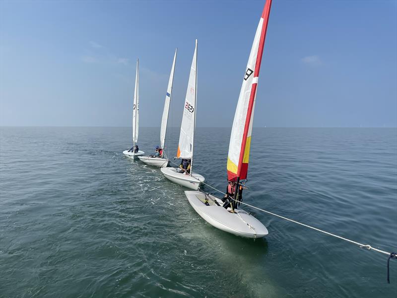 Long tow home photo copyright Steve Gray taken at Whitstable Yacht Club and featuring the Topper class