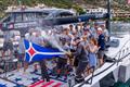 The American Magic Quantum Racing team celebrates its victory in the 52 Super Series circuit on arriving back to the dock © Nico Martinez / 52 Super Series