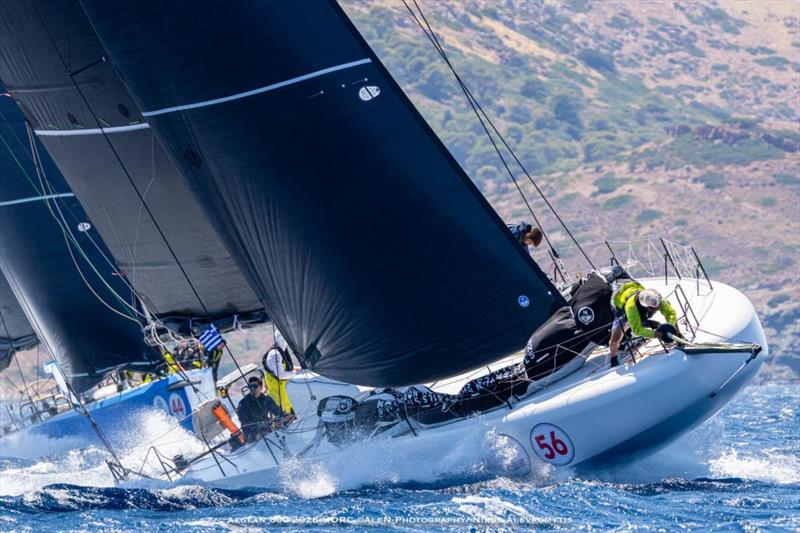 Antoine Magre's Mach 50 PALANAD 4 (FRA) leads Jon Desmond's TP52 FINAL FINAL (USA) soon after the start of the race - photo © Nikos Alevromytis / Alen Photography