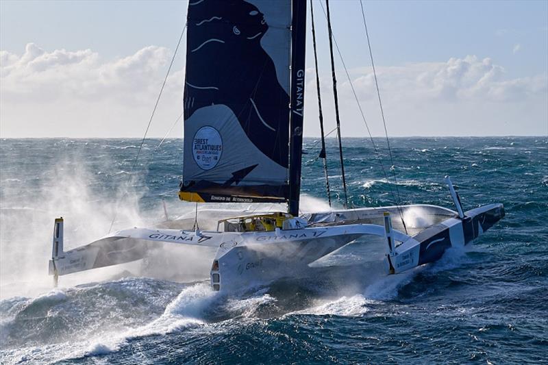 Maxi Edmond de Rothschild in the Brest Atlantiques - photo © Yvan Zedda / Gitana SA