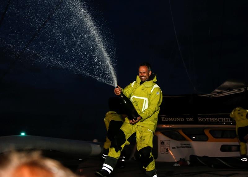 Edmond De Rothschild, line honours in the Rolex Fastnet Race photo copyright Paul Wyeth taken at  and featuring the Trimaran class