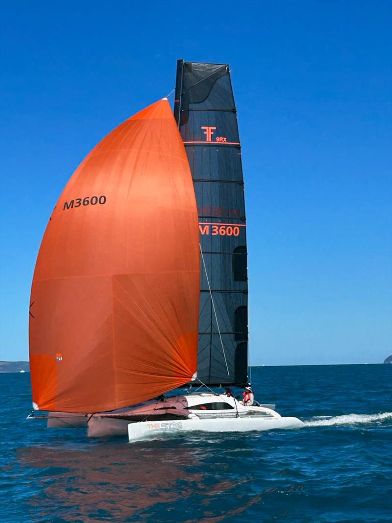 Terry o'Brien's revamped 'The Stig' - 2023 Airlie Beach Race Week, Day 5 photo copyright Wind Cheetah taken at Whitsunday Sailing Club and featuring the Trimaran class