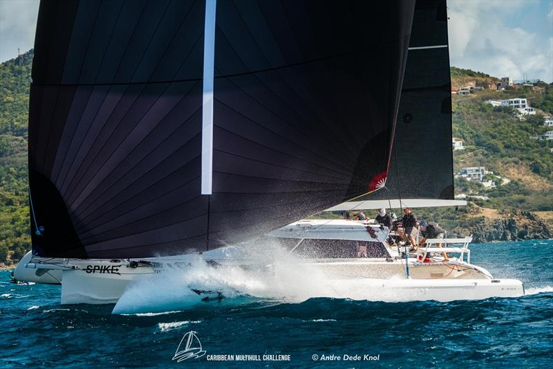 The Rapido 40 Spike charges hard downwind - Caribbean Multihull Challenge Race and Rally 2026 - photo © Andre Dede Knol