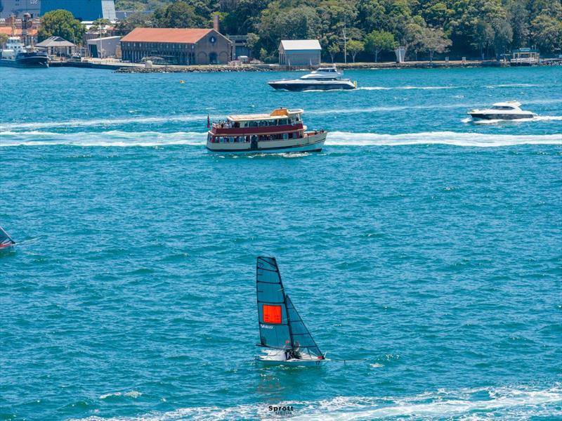 Spectator ferry crowd cheering on new champion Sail Inc - 2026 Tri Search 12ft Skiff Interdominion Championship - photo © sprottmedia