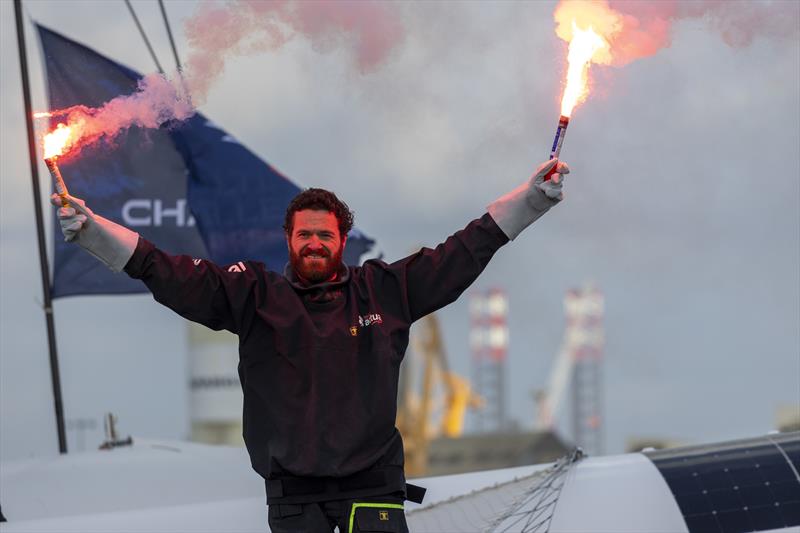 Anthony Marchand on Actual Ultim 3 finishes the Arkéa Ultim Challenge - Brest - photo © Alexis Courcoux