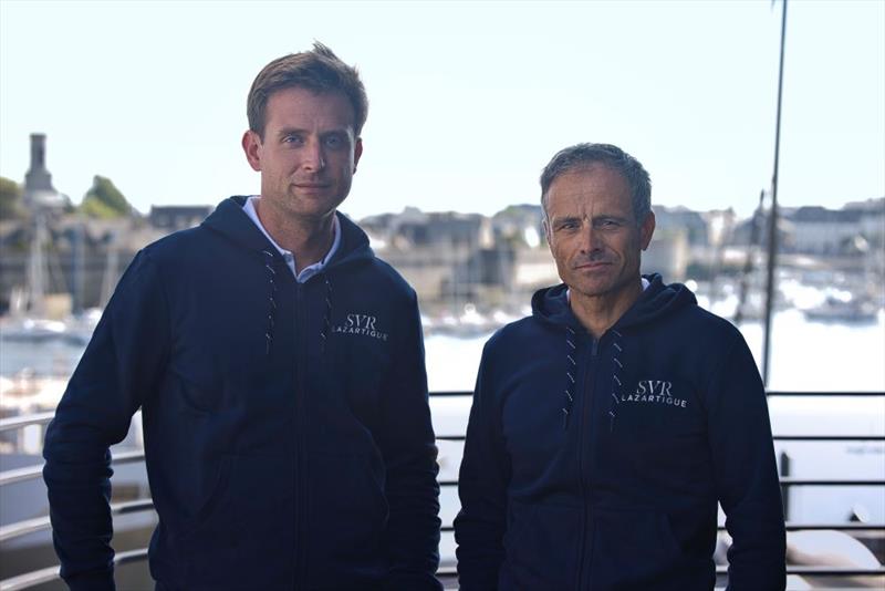 The Trimaran SVR-Lazartigue is back at sea - Tom Laperche, (skipper) & Franck Cammas (co-skipper) photo copyright Harold Cassiere taken at  and featuring the Ultim class