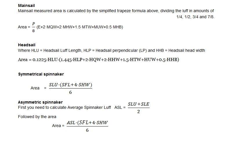 Calculating your sail areas - forumlas for calculations - photo © ORC Rating Systems 2019