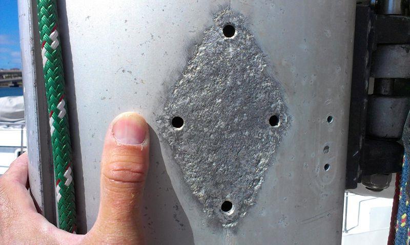 Galvanic corrosion on an aluminium mast - photo © Cruisers Forum / cruisersforum.com