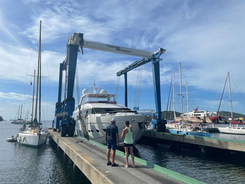 Safely launched at Peake Yacht Services - photo © Bruce Amlicke