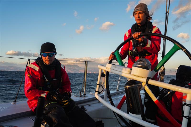 Viva México comes back to The Ocean Race Leg 1 after replacing the mainsail in Almería. Juan Varela & Erik Brockmann - photo © Jen Edney / Viva México