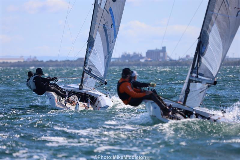 Rope Solutions controlling Wissel upwind during the VX One Winter Nationals 2025 at the Royal Queensland Yacht Squadron photo copyright Mike Middleton / RQYS taken at Royal Queensland Yacht Squadron and featuring the VX One class