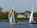 Race one, with W1004 flying its spinnaker on the last lap to overhaul  W1795  during the Cotswold Wanderer Open &copy; Rachel Exley