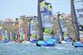 Seb Menzies (NZL) leads the way off the start line at the 2020 Australian WASZP Championships © Harry Fisher