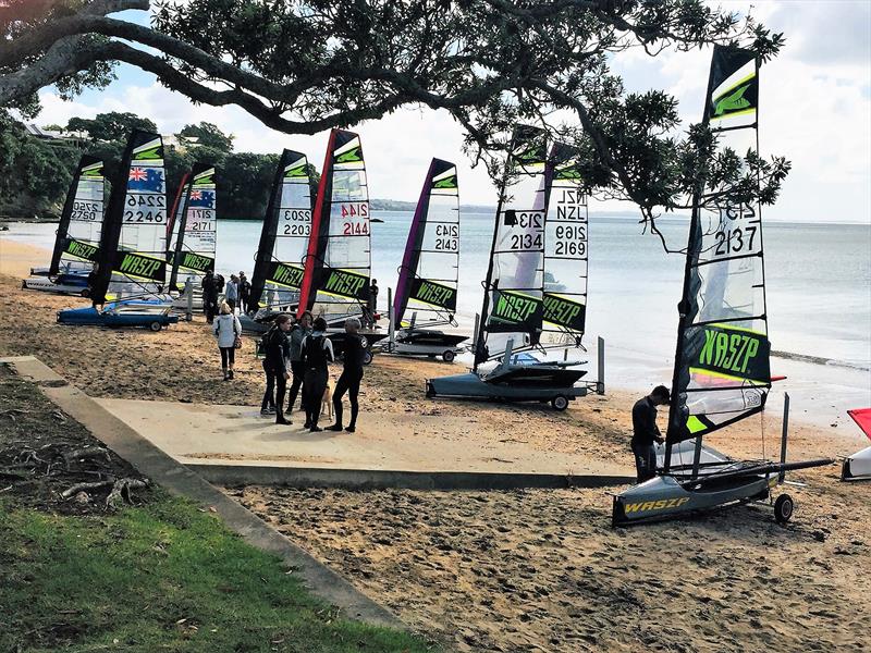 Ready to launch at Wakatere BC - 2021 WASZP Nationals - photo © Wakatere BC