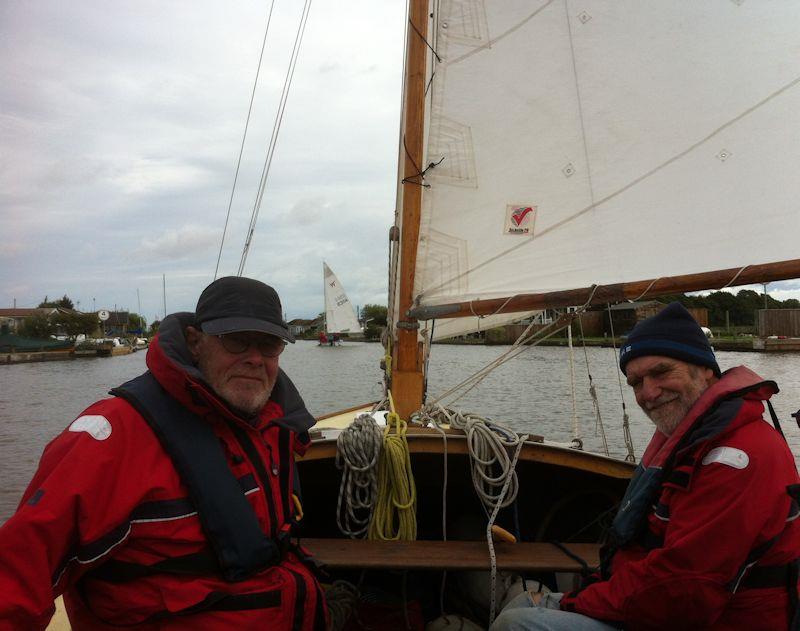 Chasing Wayfarers in a Half-Decker during the Wayfarer International Rally on the Norfolk Broads photo copyright Thierry Grenier taken at  and featuring the Wayfarer class