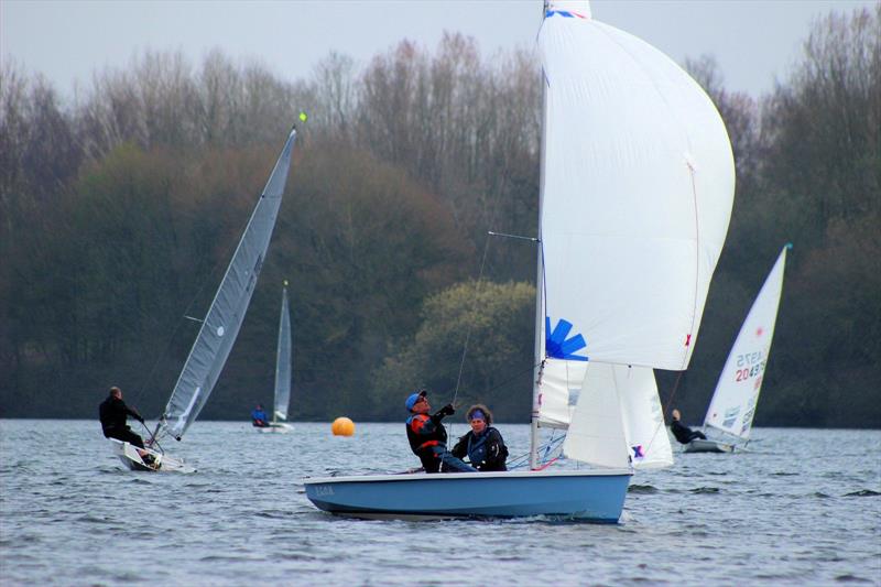 Louise Mckeand and Nigel Hall win the Haydn Griffiths RNLI Memorial Trophy 2025 at Leigh & Lowton photo copyright Martin Knott taken at Leigh & Lowton Sailing Club and featuring the Wayfarer class