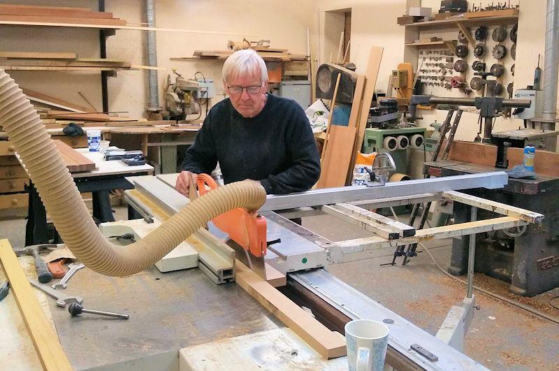 Michael Riley building a new rudder for 'Trilogy' photo copyright M2M Atlantic Four taken at  and featuring the  class