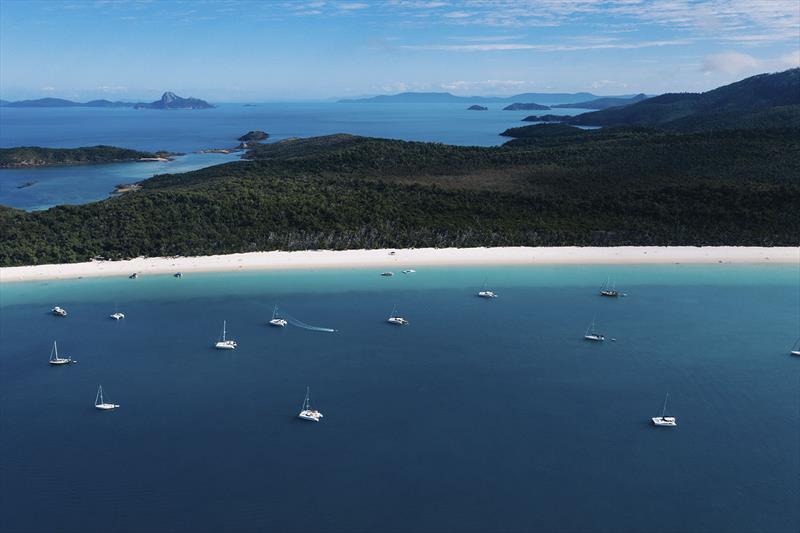 Whitehaven Beach anchorage photo copyright Whitsunday Rent A Yacht taken at  and featuring the  class