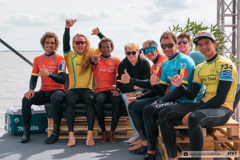 The Tow-In finalists. From the left: Esteve, Schmit, Hart, Gerdes, Caers, Van Broeckhoven, Kort and Neubauer - photo © Merlin Libicky / efpt.net