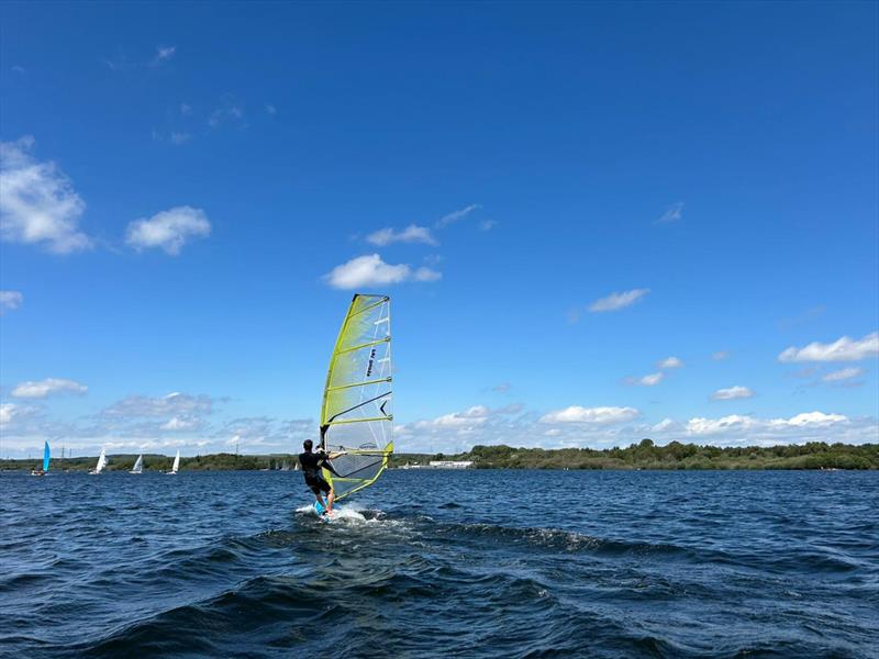 Callum Anderson windsurfing during The Chase Sailing Club 70th Anniversary Platinum Pursuit photo copyright Chris Anderson taken at Chase Sailing Club and featuring the Windsurfing class