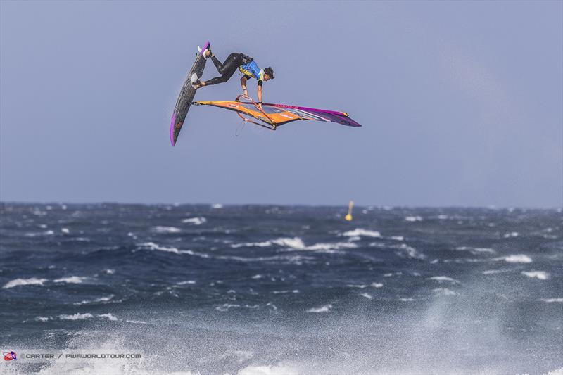 Marino Gil locked and loaded mid pushloop forward on day 2 of the Gran Canaria Gloria Windsurf World Cup - photo © John Carter
