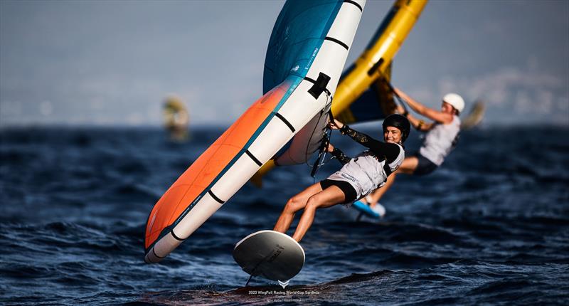 Orane Ceris is second in the women - 2023 WingFoil Racing World Cup Cagliari - Day 1 photo copyright IWSA Media / Robert Hajduk taken at  and featuring the Wing Foil class