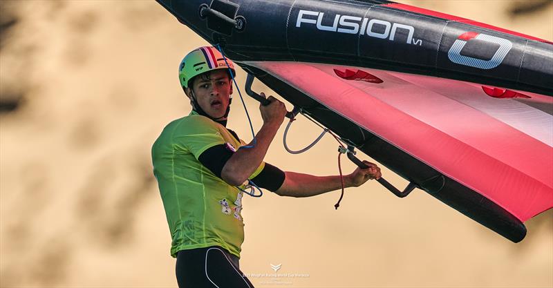 Mathis Ghio [FRA] goes to the final race in pole position - 2025 WingFoil Racing World Cup Morocco - photo © IWSA media / Robert Hajduk