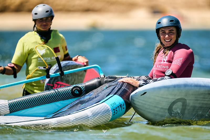  Italians Maddalena Spanu and Charlotte Baruzzi - 2025 WingFoil Racing World Cup Morocco - photo © IWSA media / Robert Hajduk
