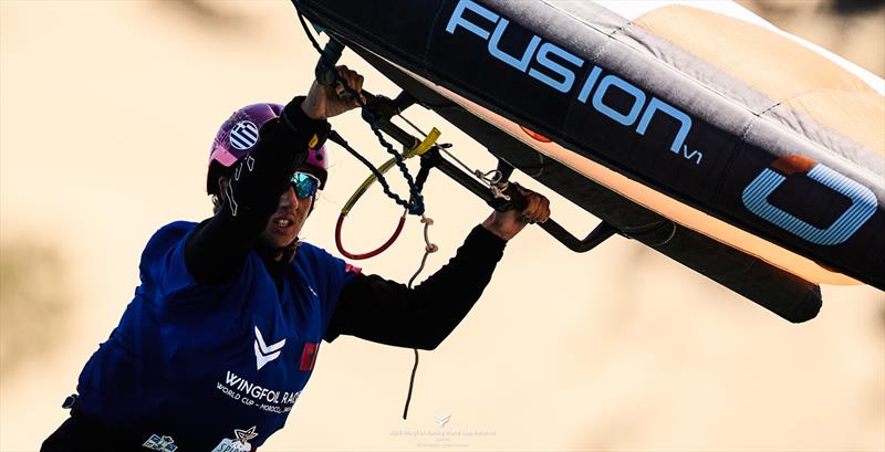 Emilia Kost [GRE] flies directly to the finals - 2025 WingFoil Racing World Cup Morocco - photo © IWSA media / Robert Hajduk