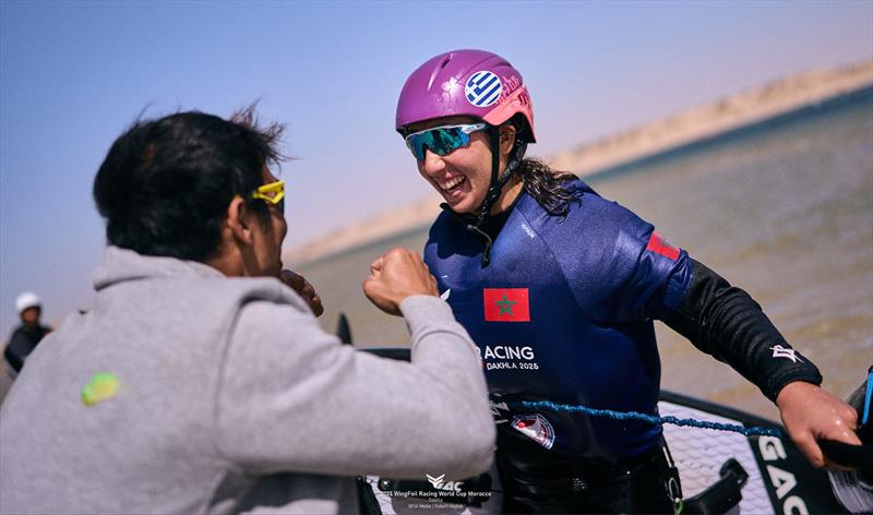 The Thai team cheering on Emilia Kosti [GRE] - 2025 WingFoil Racing World Cup - photo © IWSA media / Robert Hajduk