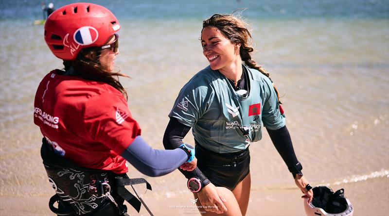 Anais Desjardins [FRA] and Iset Segura [ESP] - 2025 WingFoil Racing World Cup - photo © IWSA media / Robert Hajduk