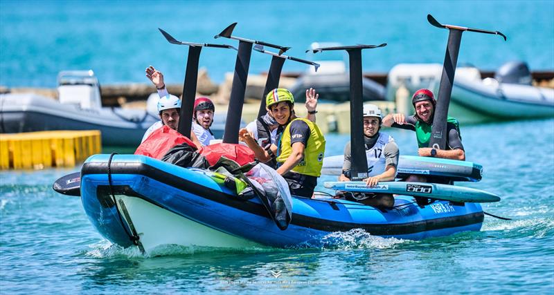 Strong French men's squad led by national federation coach “Baboo” - 2025 Dogus Marine Services Formula Wing European Championships, Day 4 photo copyright IWSA media / Robert Hajduk taken at  and featuring the Wing Foil class