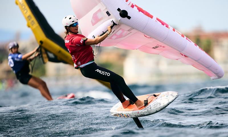 Karolina Kluszczynska moves to two points from the women's lead - 2025 Formula Wing World Championships, Sardinia, Italy - Day 3 - photo © IWSA media / Robert Hajduk