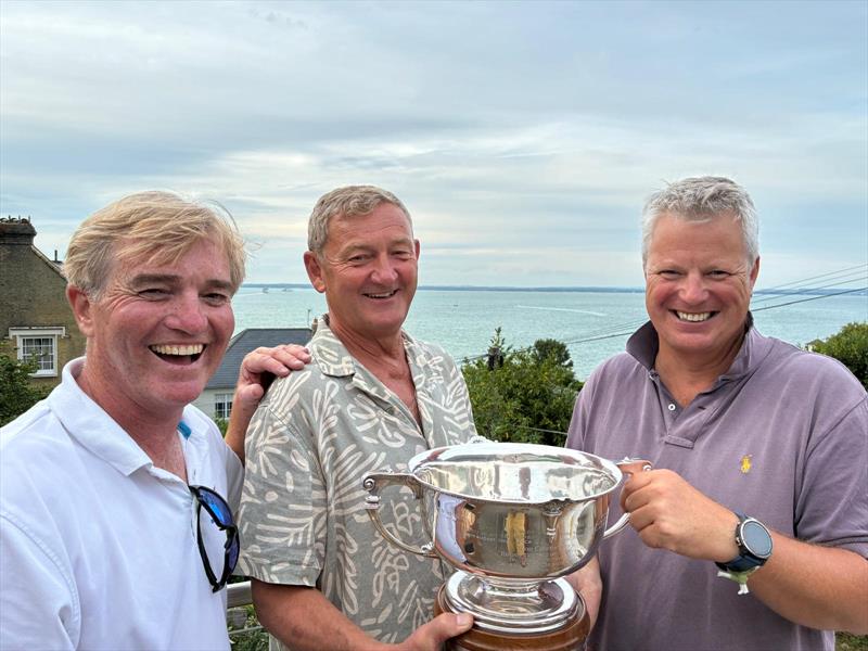 Not the winners of the XOD Telegraph Bowl (l-r) Rory Paton (Class Captain), Mark Lacey (Yarmouth Division Captain), Thom Board (Cowes Division Captain) photo copyright James Lord taken at Cowes Corinthian Yacht Club and featuring the XOD class