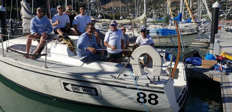 Harry Thurston and the Young 88 South Island Championship winning ‘One Way' crew  - photo © NZ Young 88 Association