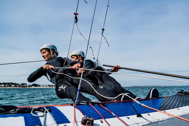 Quentin Delapierre and Manon Audinet train for their Nacra 17 Olympic campaign photo copyright RiBLANC / Zhik taken at  and featuring the  class